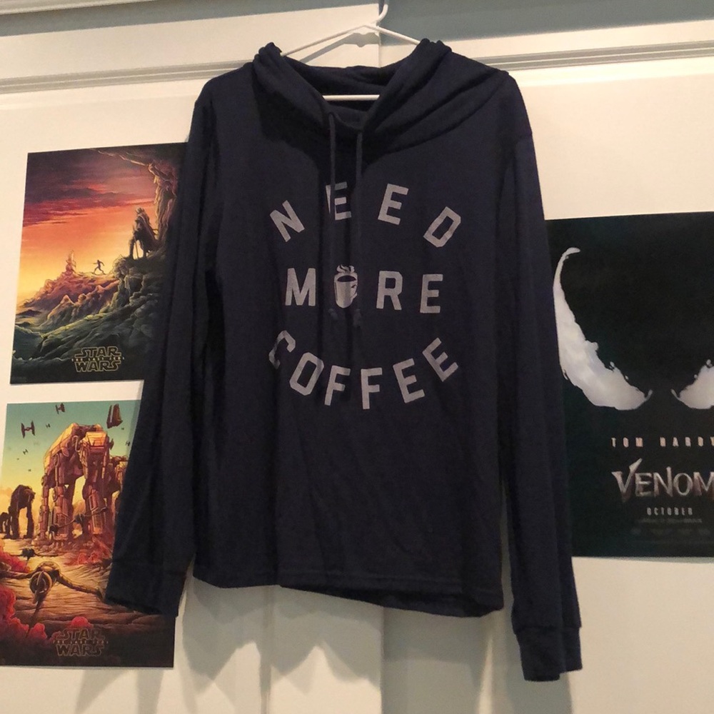 Navy Coffee Tee Shirt Sweater